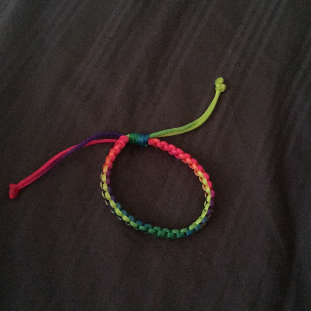 Homemade rainbow bracelet